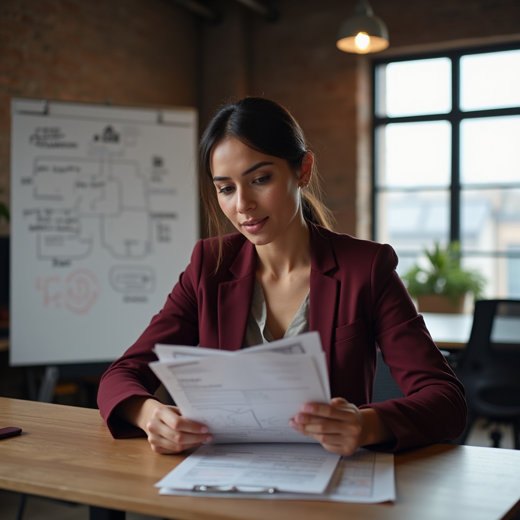 Ответственный специалист по охране труда изучает документы